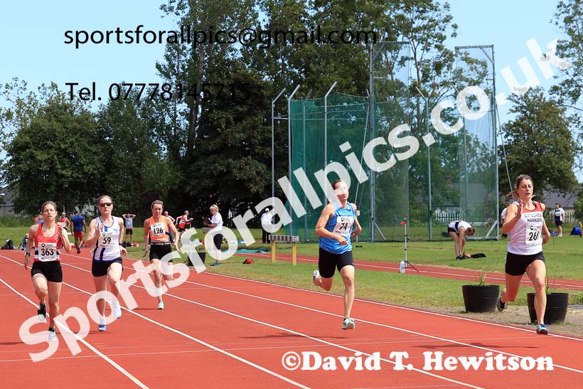 Womens 100 metres, 2024 NE Masters Track and Field Champs., Monkton Stadium, Jarrow.  Photo: David T. Hewitson/Sports for All Pics
